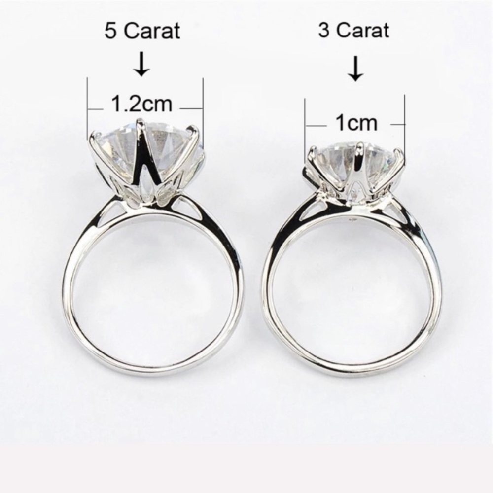 Screw Crystal Band Diamant Ring 925 Silver - Picture 13 of 16